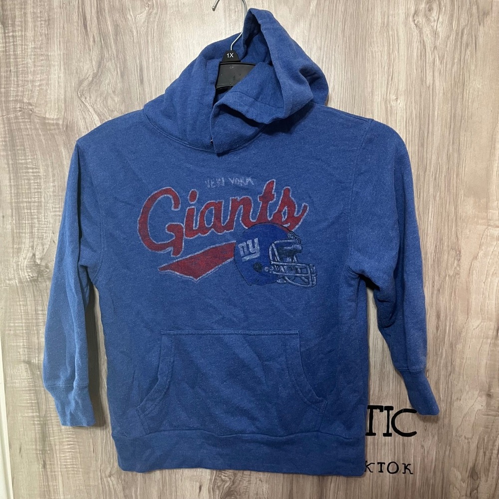 Junk Food Gap Kids New York Giants Hoodie Youth Large 10 NFL Distressed Blue
